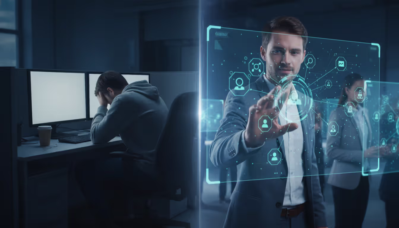 Contrast between ignored and actively used digital workplace scenes