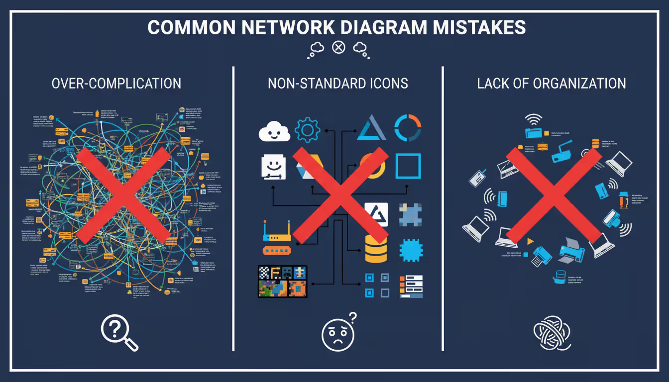 Step-by-step network diagram creation flow