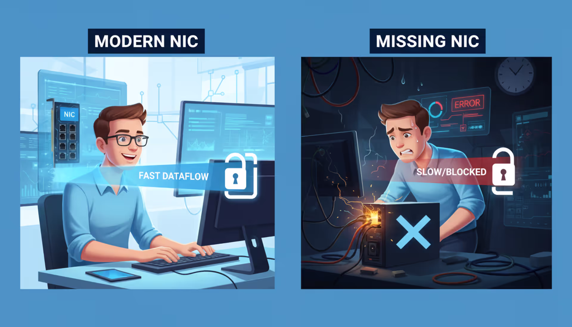 Modern office IT infrastructure, network overlay